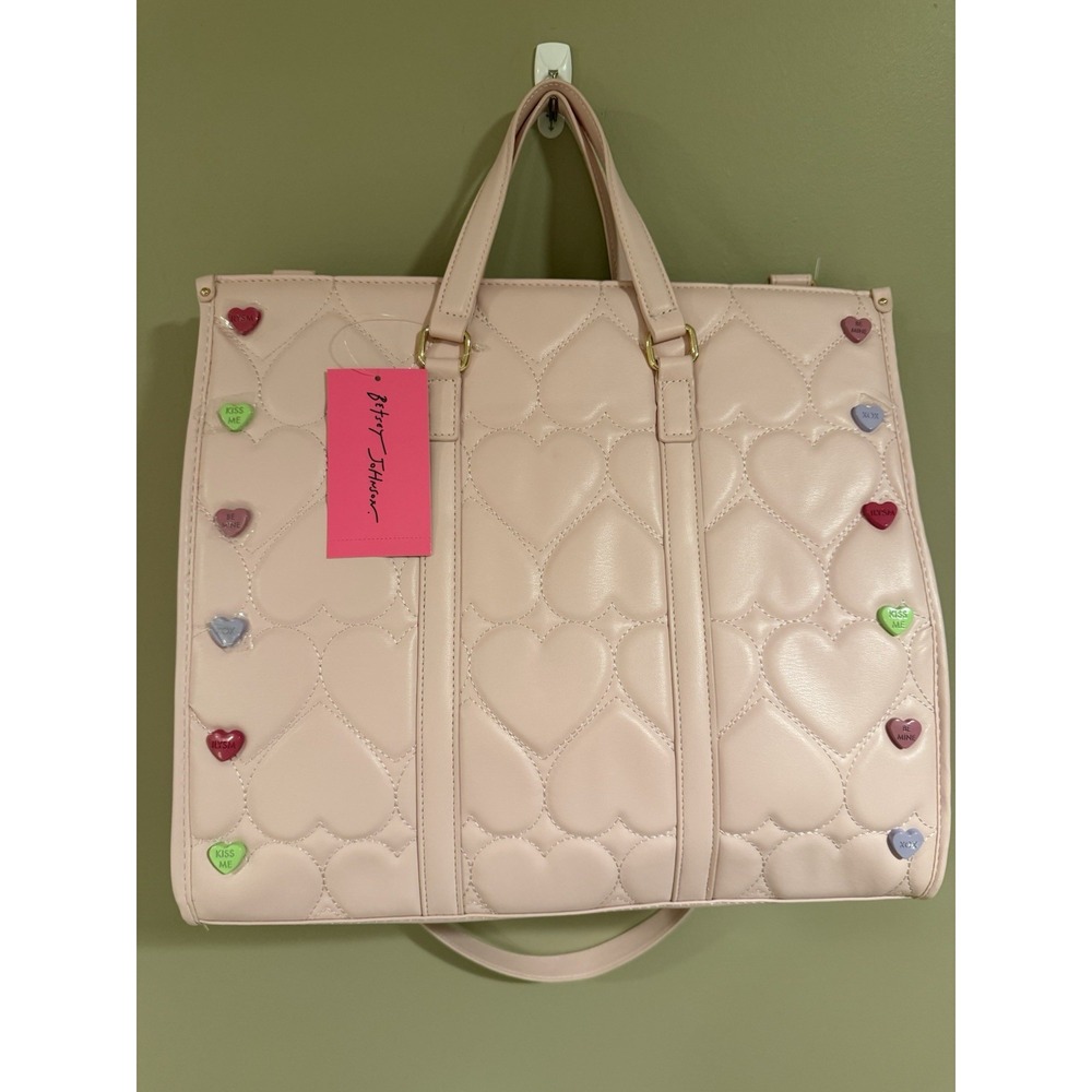 NEW Betsey Johnson Valentines Heart Tote Handbag - Picture 5 of 7